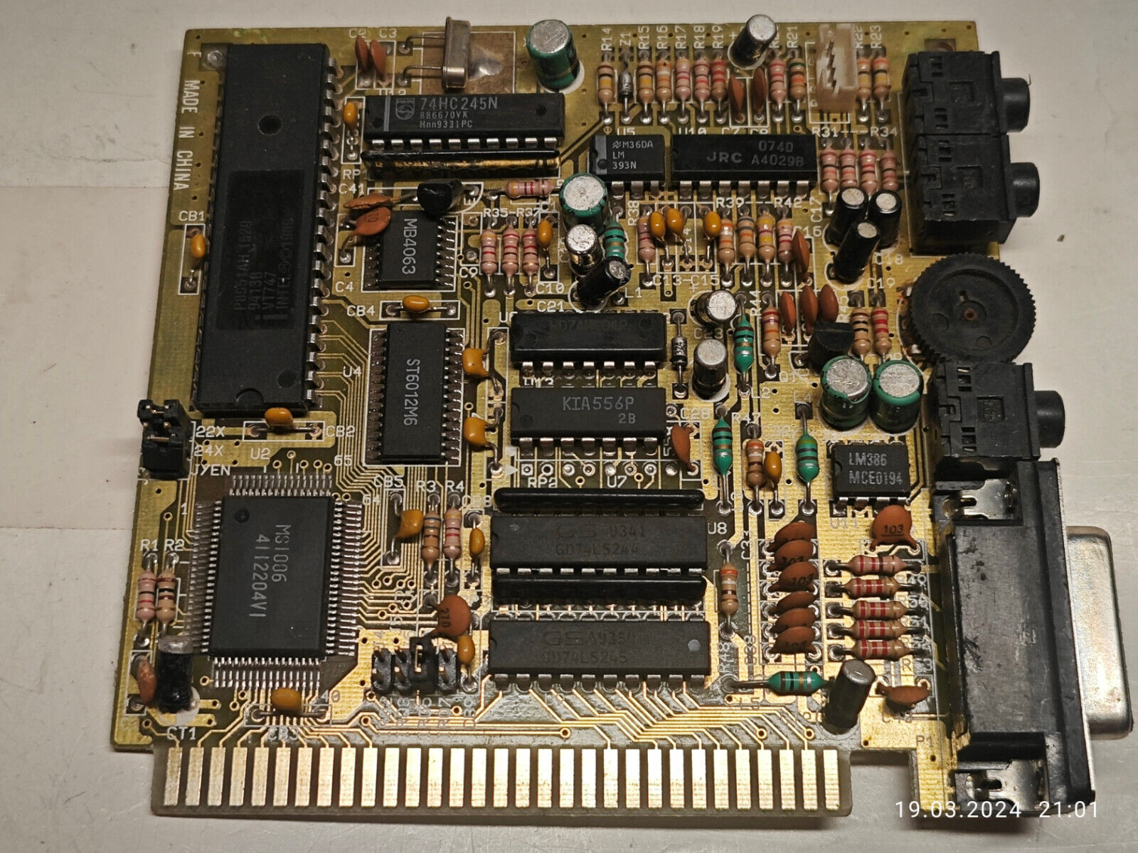 8 Bit ISA Sound Blaster Pro / 2.0 clone Sound Card M5018L for retro gaming