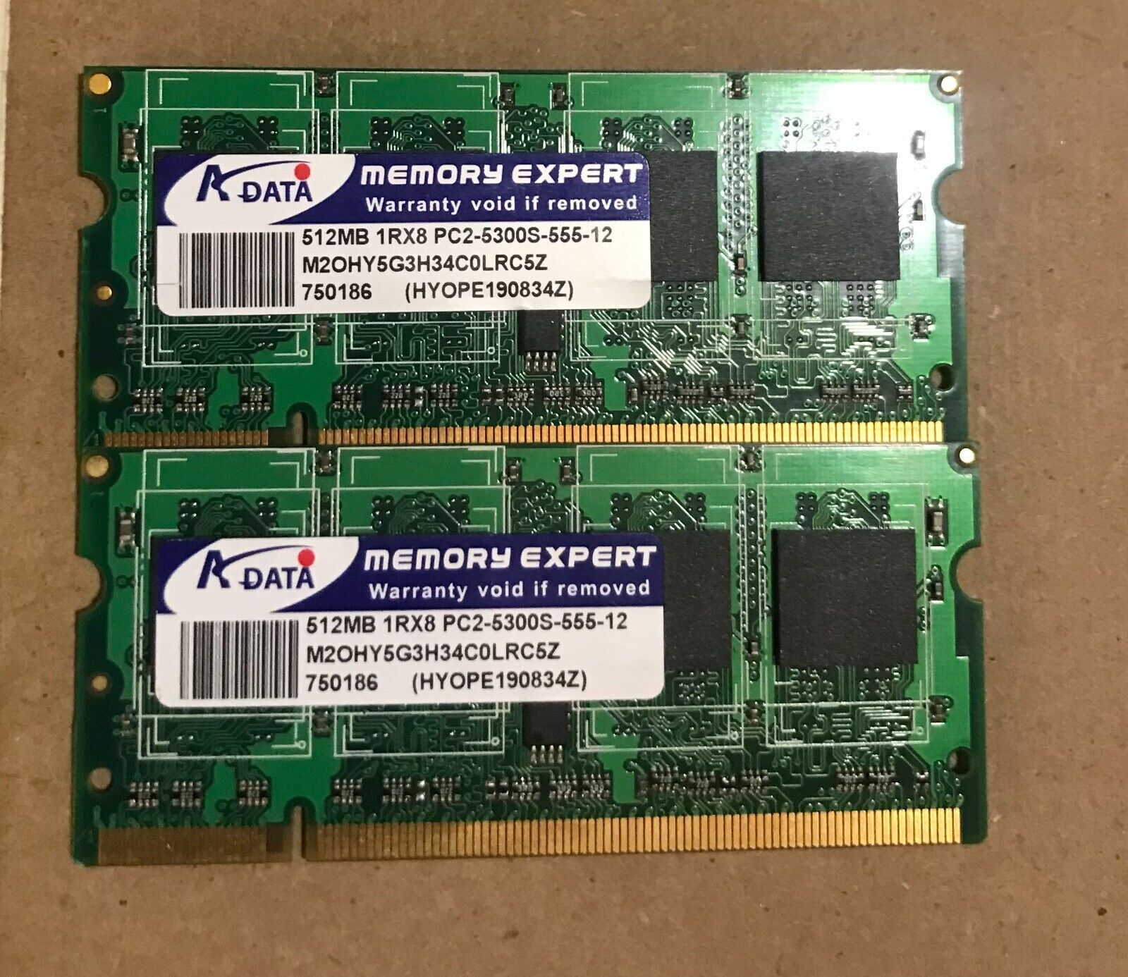 Adata 1GB (2x512mb) 1Rx8 PC2-5300S-555-12 DDR2 non-ECC Laptop Memory SODIMM Ram