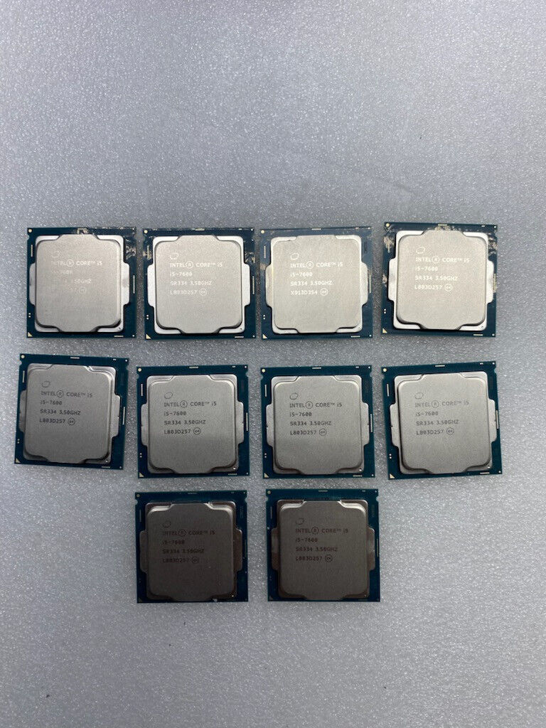 Lot of 10x Intel Core i5-7600 SR334 3.50Ghz CPU's