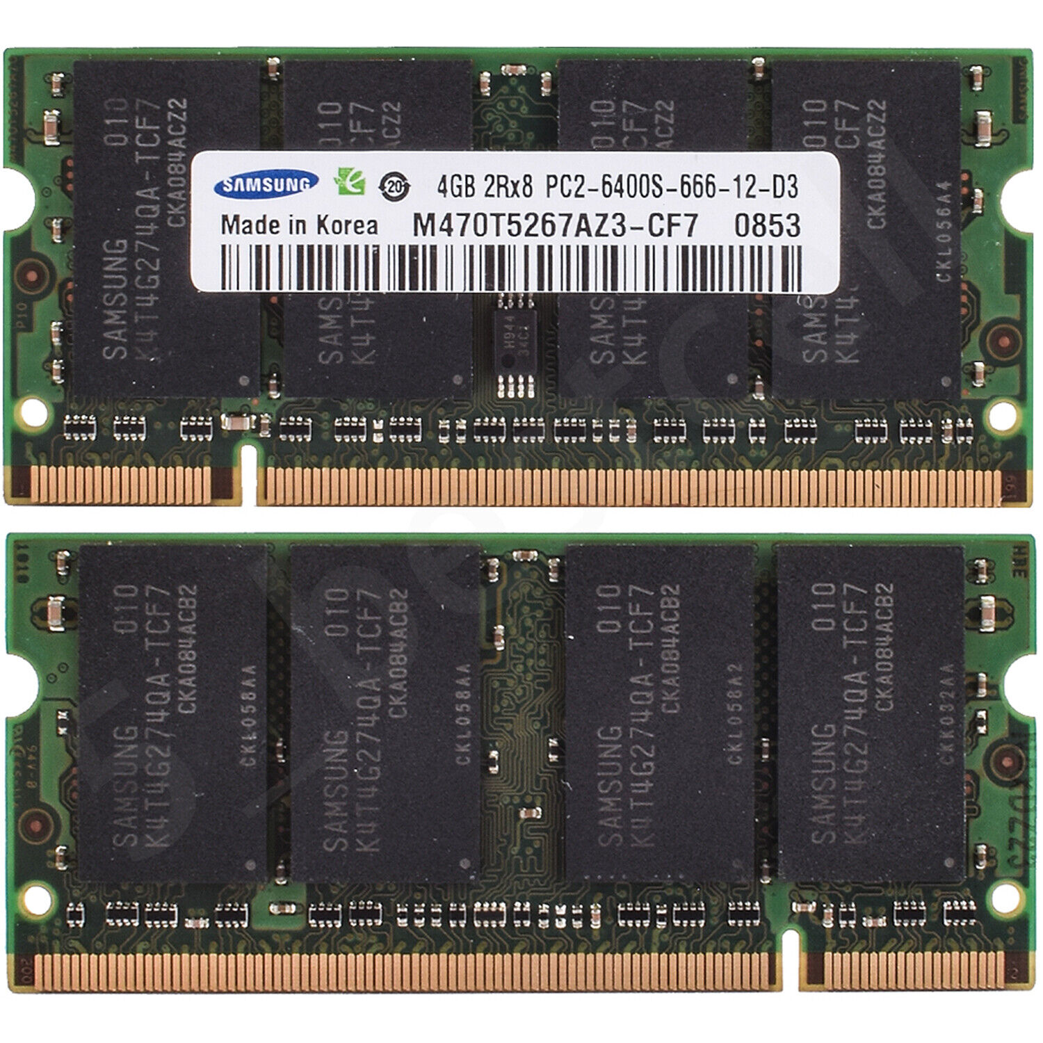 SAMSUNG 8 GB (2X 4 GB) DDR2 PC6400 800 Mhz Laptop Memory RAM SODimm 200pin
