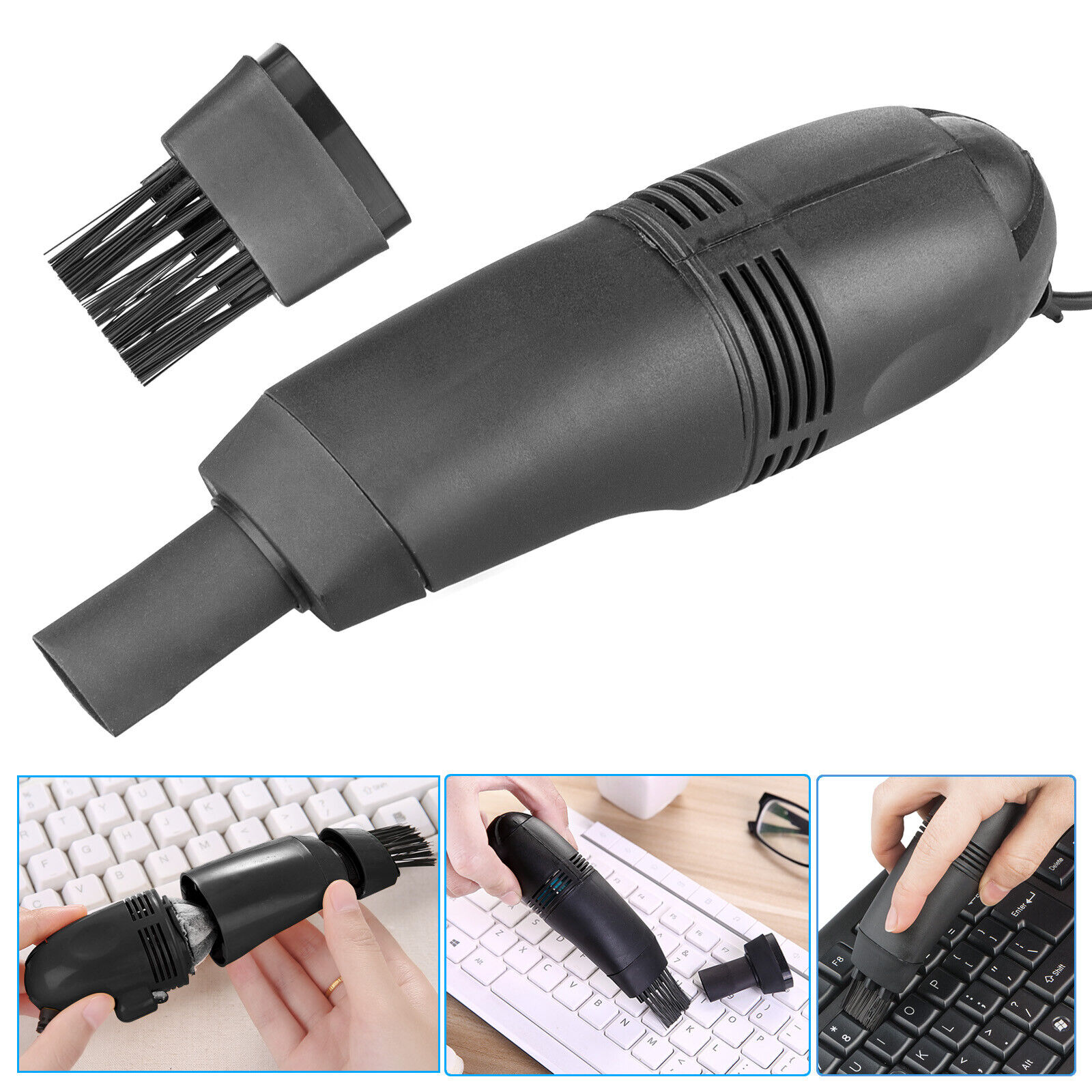 Mini Computer Vacuum USB Keyboard Cleaner PC Laptop Brush Dust Cleaning Kit