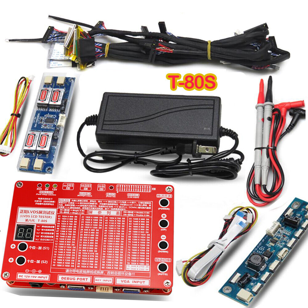 T-80S New Panel Test Tool for Inverter+LVDS cable + TV/Computer/Laptop Repair 