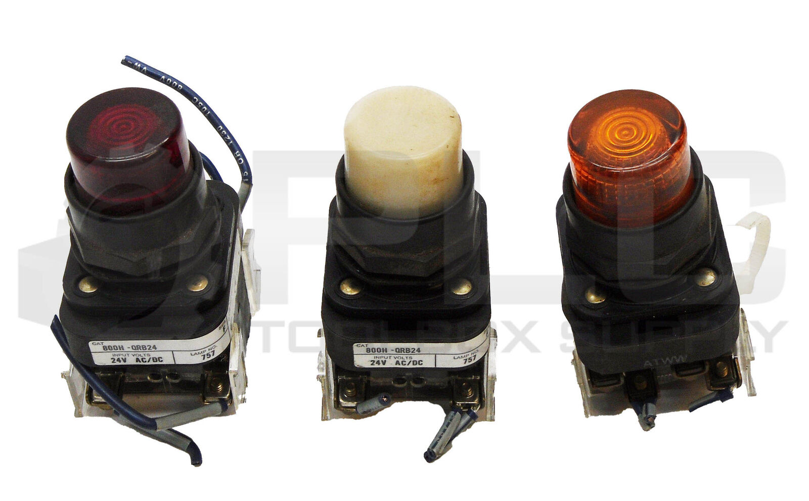 LOT OF 3 ALLEN BRADLEY 800H-QRB24 /F PUSH BUTTON MIXED COLORS RED AMBER WHITE