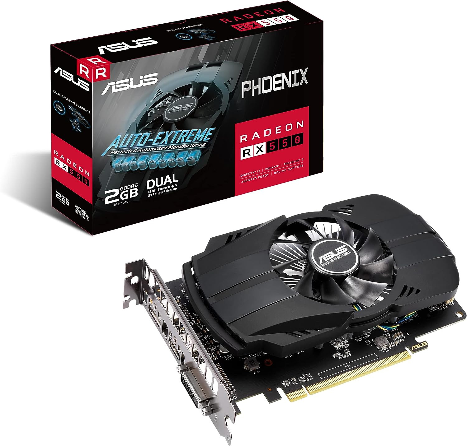 ASUS Phoenix AMD Radeon RX 550 Graphics Card (Pcie 3.0, 2GB GDDR5 Memory, HDMI, 