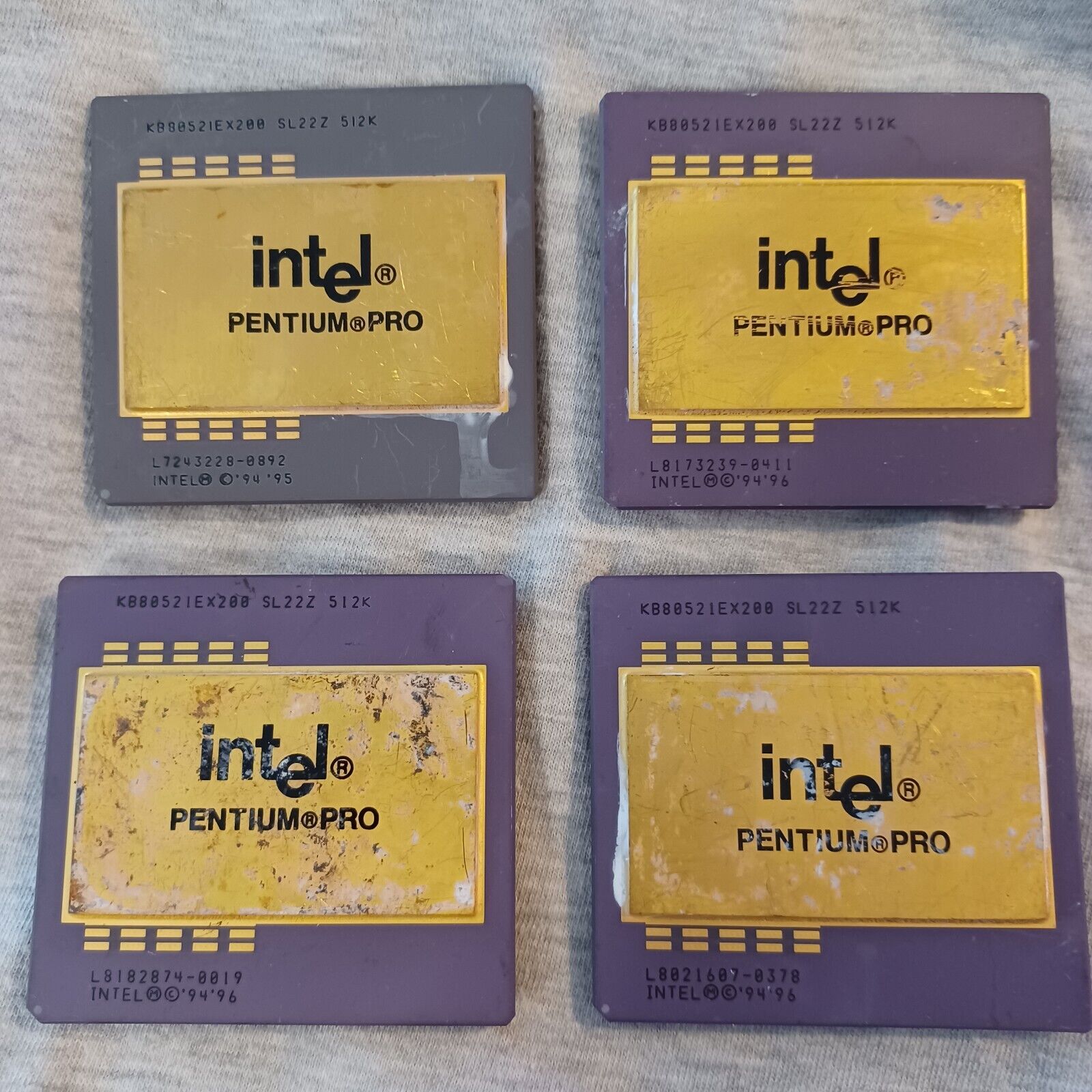 4 Vintage Intel Pentium Pro 200 MHz 512K KB80521EX200 SL22V 