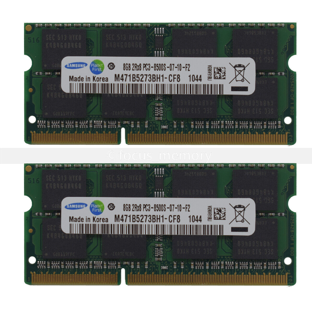 Samsung 16GB 2x8GB DDR3 PC3-8500 DDR3-1066MHz 204Pin So-dimm Laptop Memory Ram