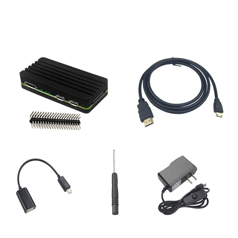 Raspberry Pi Zero 2 W Accessories Kit Aluminum Case Power Supply OTG HDMI Cable 