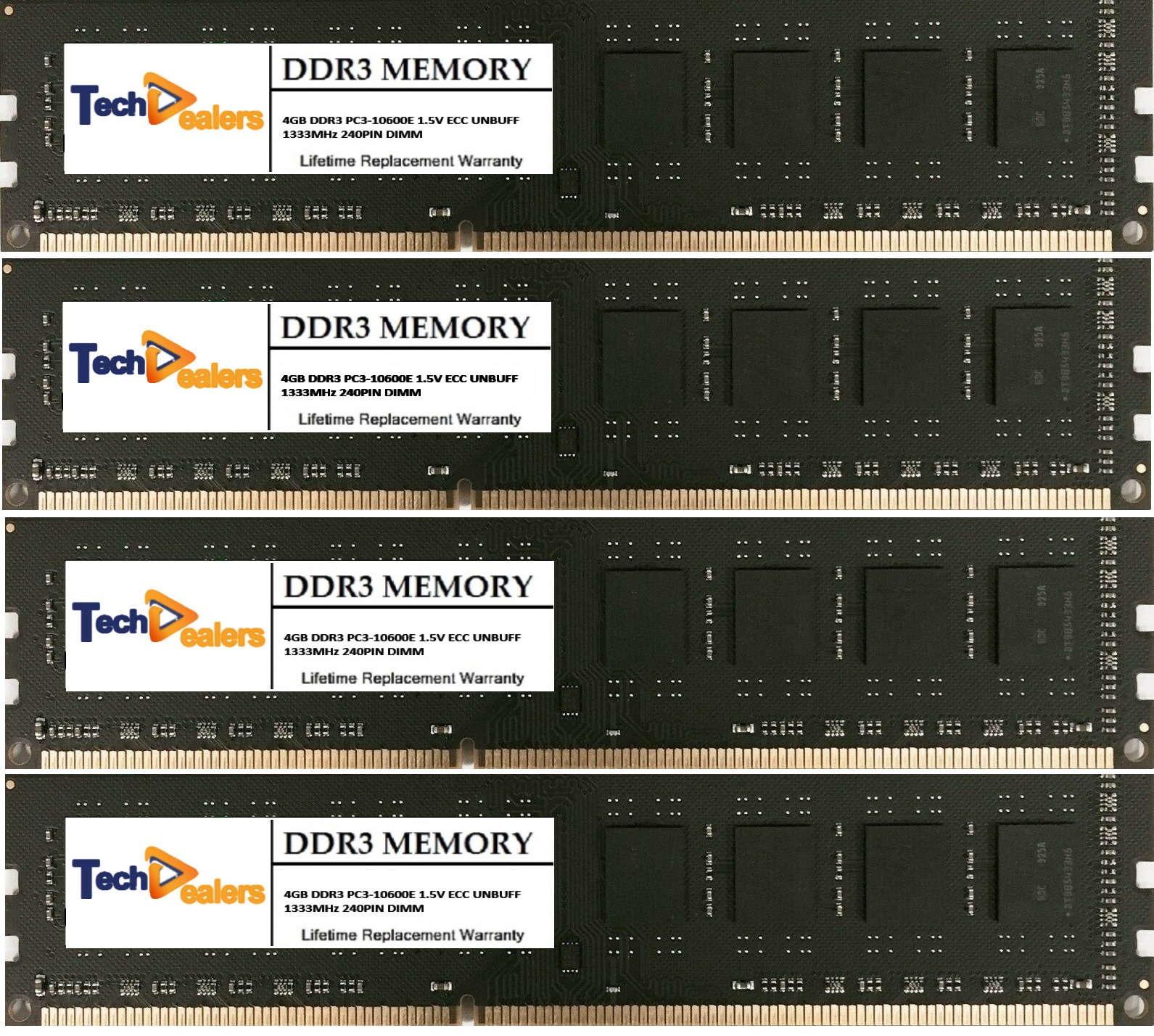 16GB ( 4X 4GB ) MEMORY DDR3 PC3-10600 1333MHz ECC FOR HP WORKSTATION Z400