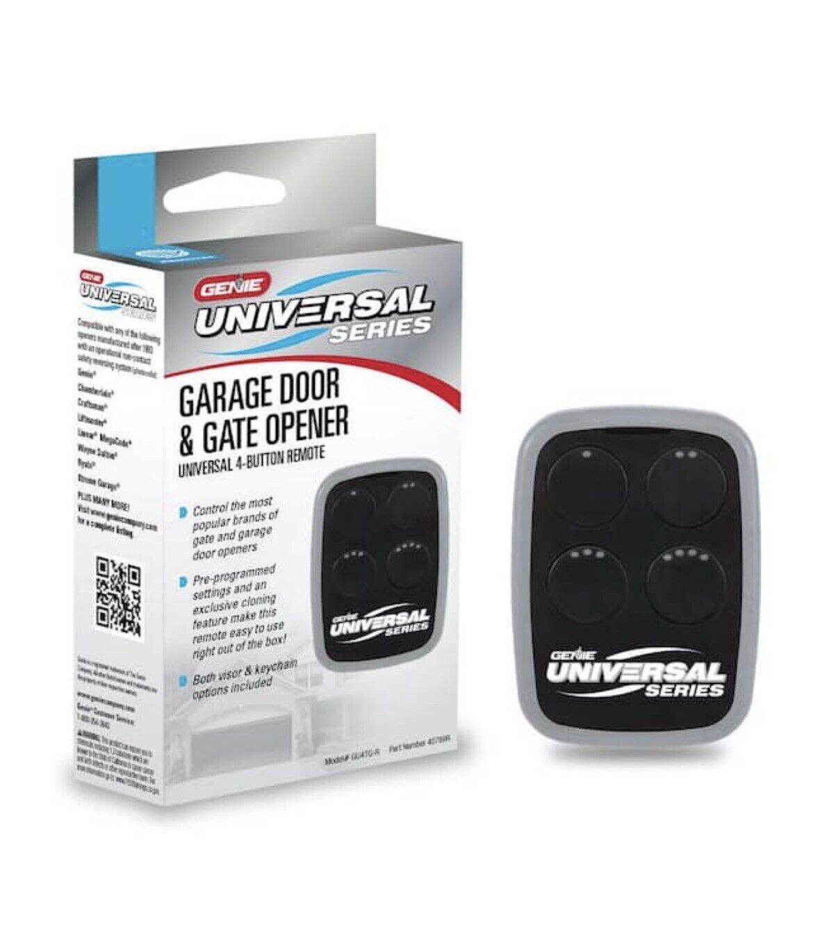 Genie Universal 4 Button Garage Door Remote Opener GU4TG2-R NEW
