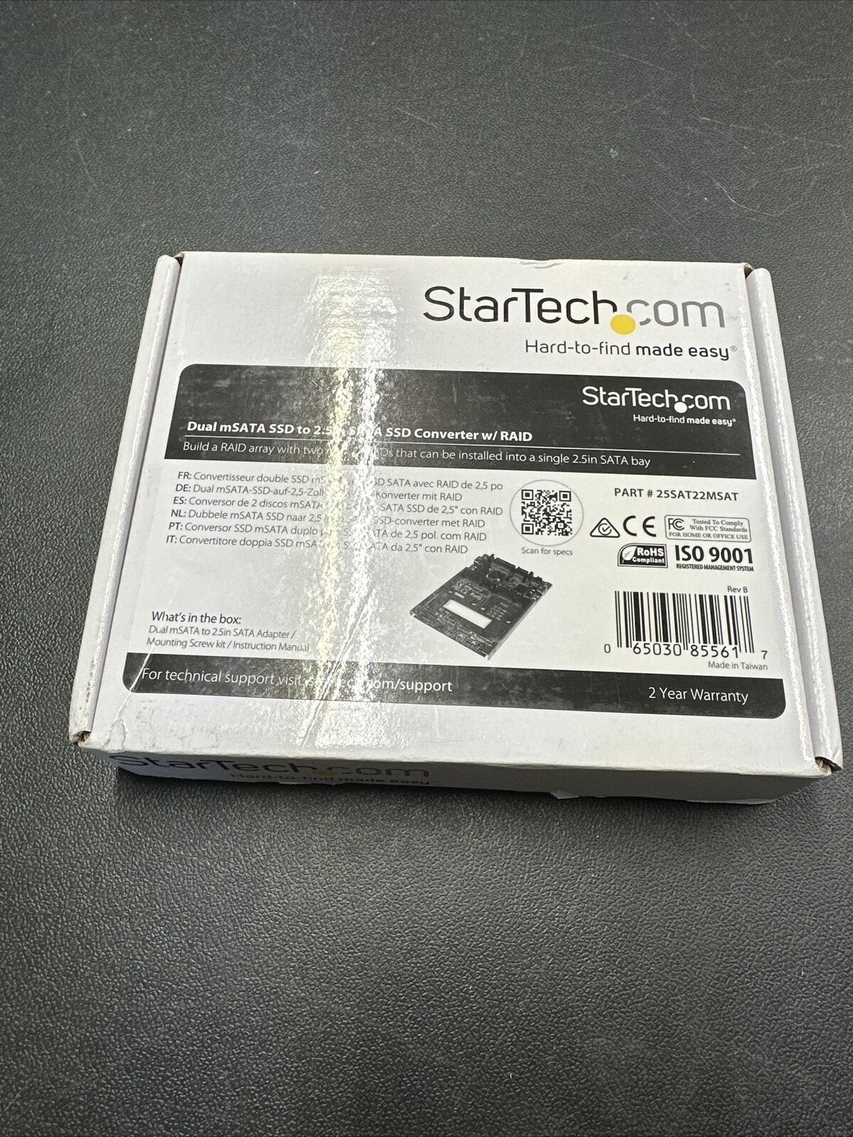 StarTech Dual mSATA SSD to 2.5” SATA RAID Adapter Converter H19