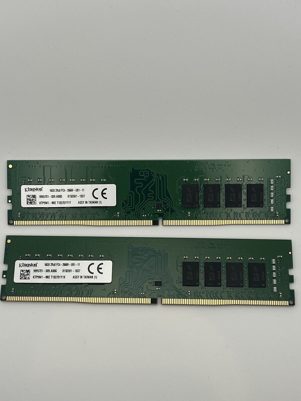 32GB Kingston (2x16GB) 2RX8 PC4-2666V-UB1-11 DDR4 KTP9W1-MIE Desktop Memory RAM