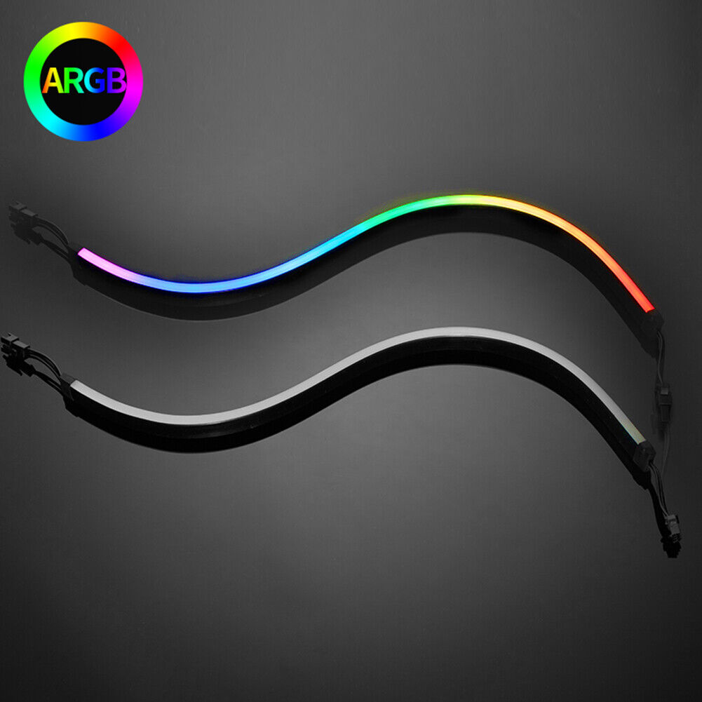 2-Pack 400mm RGB Digital Neon LED Kit Addressable 3-Pin PC Flexible Light Strips