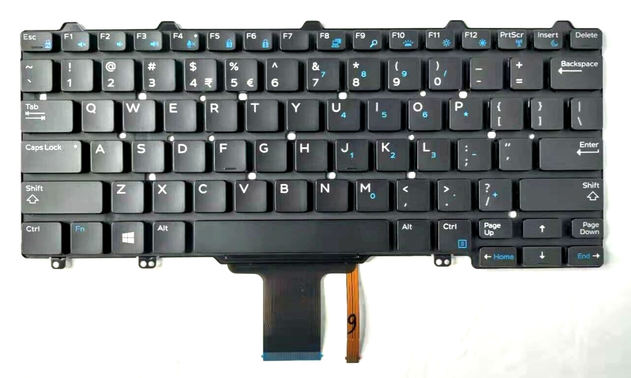 Genuine Dell Latitude E7270 E5270 Laptop US Keyboard Backlit 35JP0 New