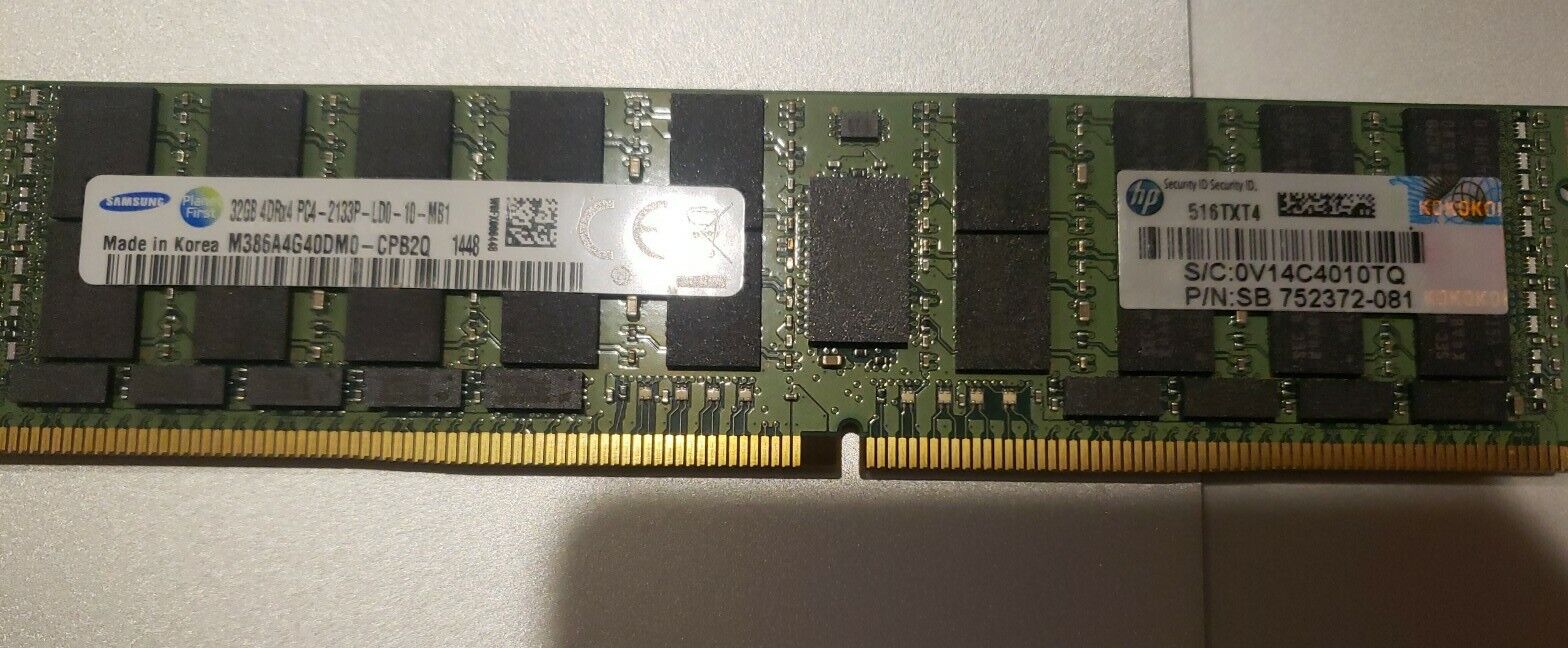 32GB 4DRx4 PC4-2133P (8×32GB)DDR4 RAM GENUINE HP M386AG40DM0-CPB2Q 1449 (8×32)