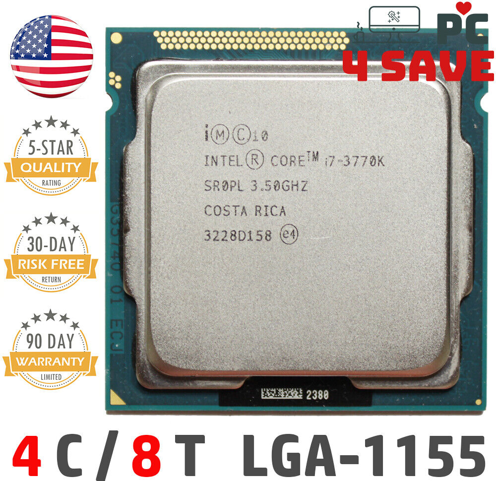3rd Gen Intel Core i7-3770K CPU 3.50GHz (Turbo 3.90GHz) 4 Core 8M LGA-1155 SR0PL
