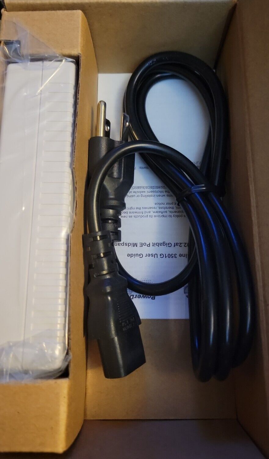 Unused Microsemi PowerDsine 3501G Gigabit PoE Injector Midspan in box