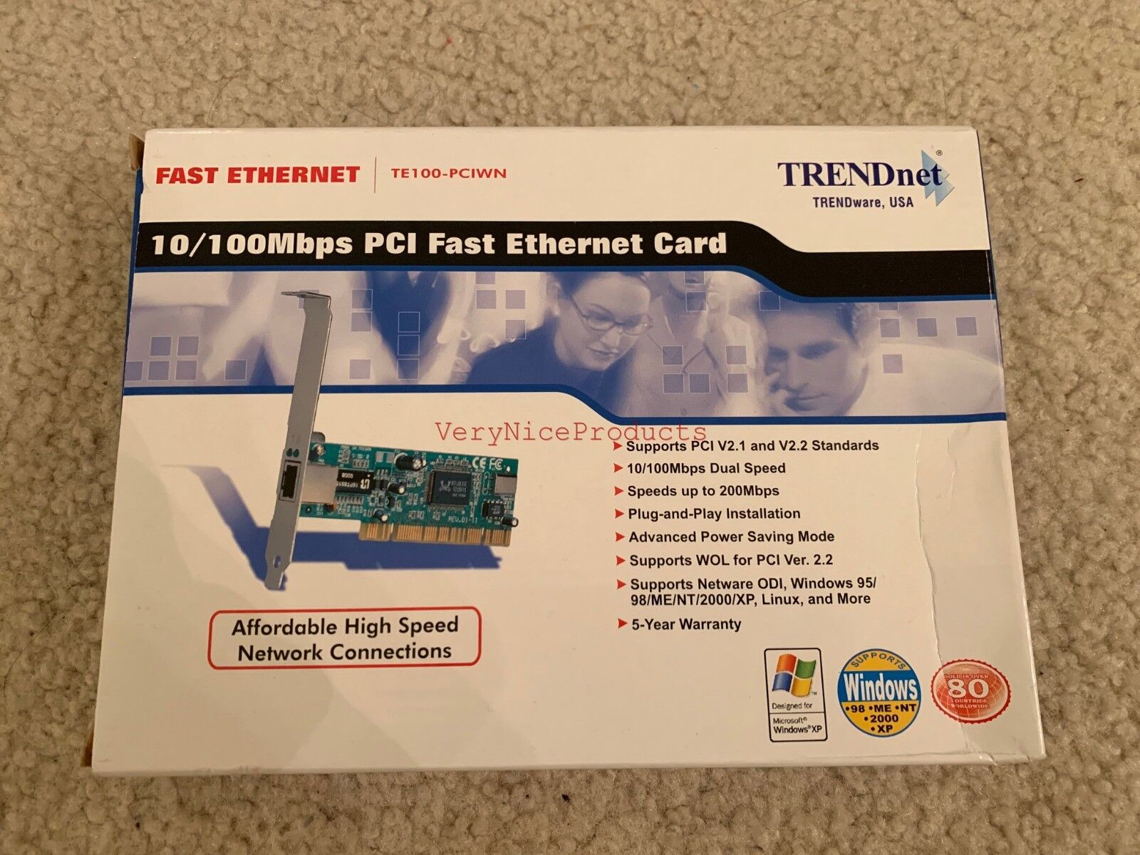 NEW TrendNet 10/100Mbps RJ45 Fast Ethernet PCI Adapter TE100-PCIWN