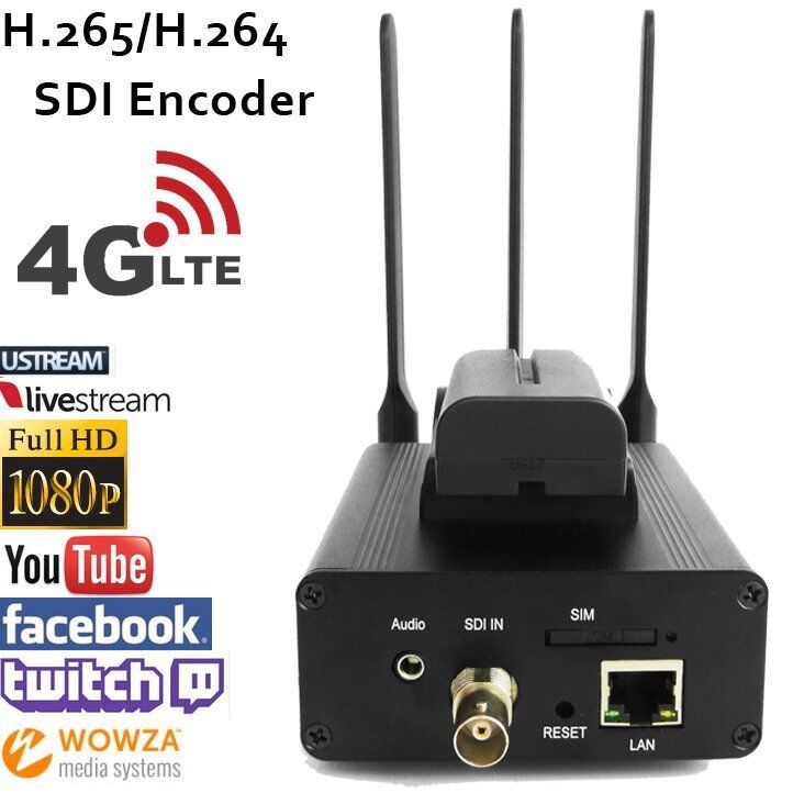 H.265/H.264 4G LET SDI ENCODER Built-in 4G module for live broadcasting