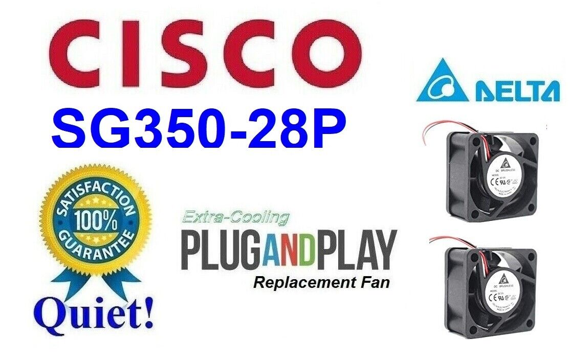 2x Quiet Version Replacement Fans for Cisco SG350-28P Low Noise Best HomeNetwork