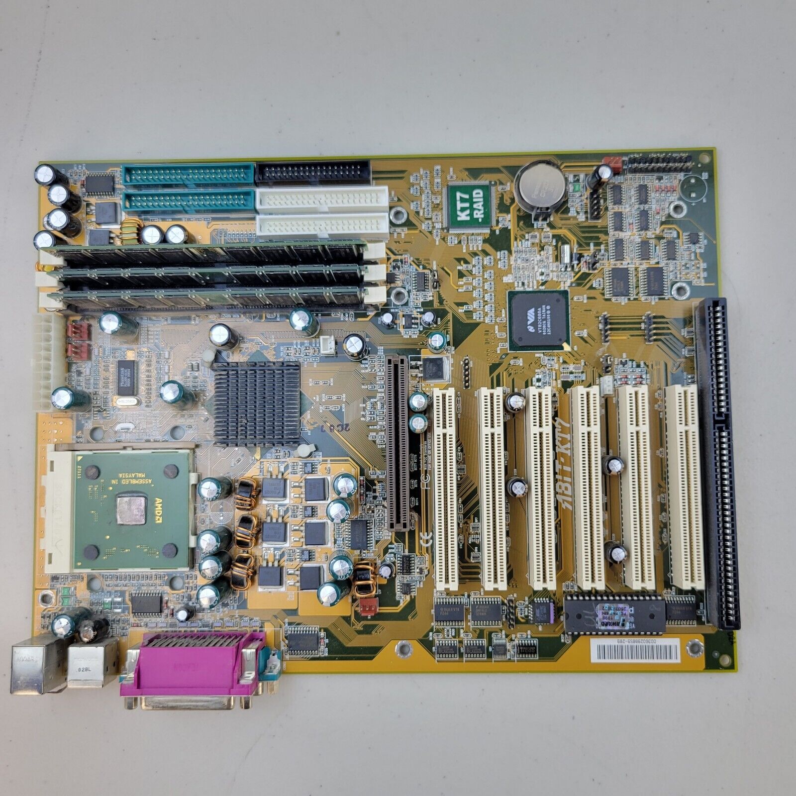 ABIT FP-274-C24-89 Yang E114139 Motherboard Mainboard KT7-RAID with Ram
