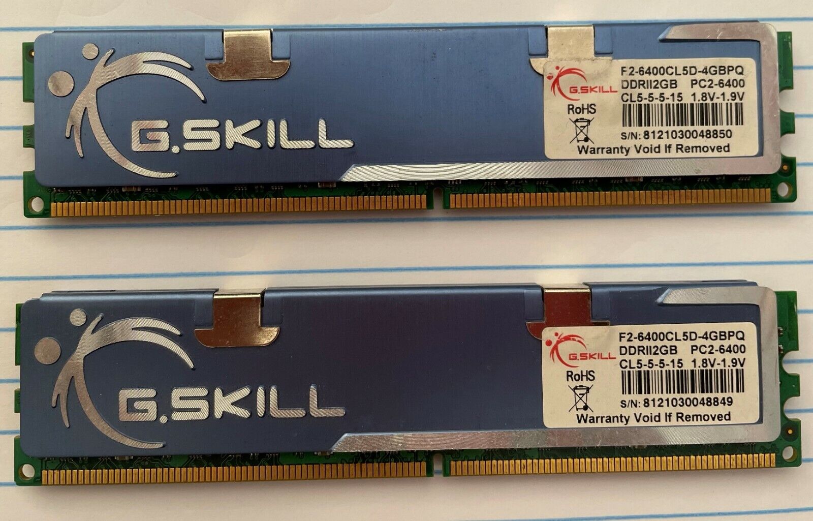 G.SKILL 4GB 2x2GB DDR2 800MHZ F2-6400CL5D-4GBPQ DIMM 240pin Desktop Memory RAM