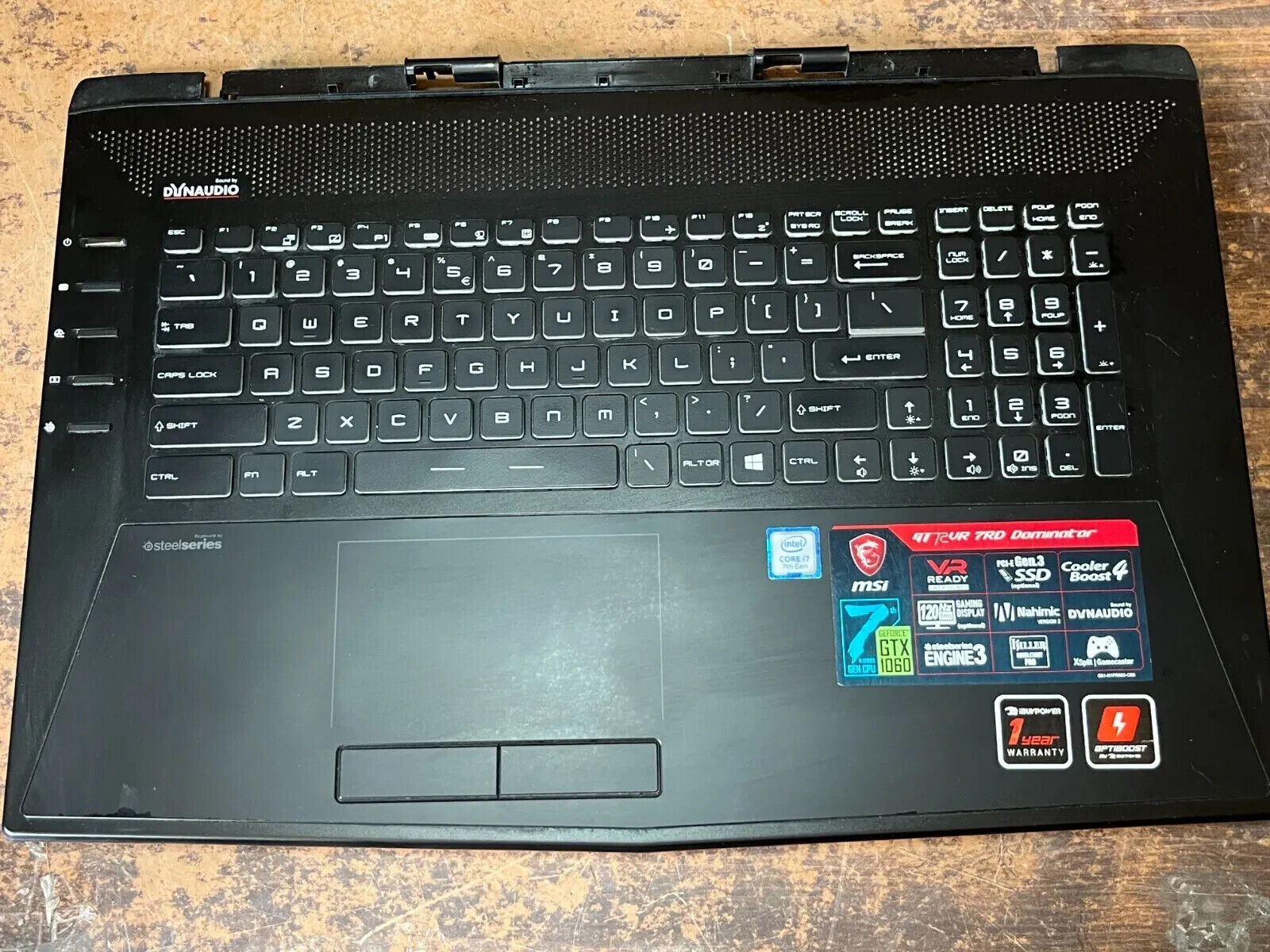MSI GT72VR 7rd Dominator Gaming Laptop Palmrest 17.3\