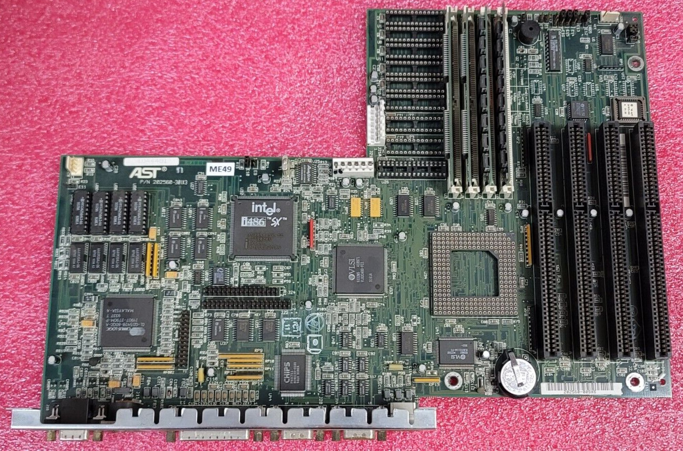 AST Motherboard, Intel 80486 SX 33MHz CPU & 16MB RAM DOS Retro Gaming #ME49