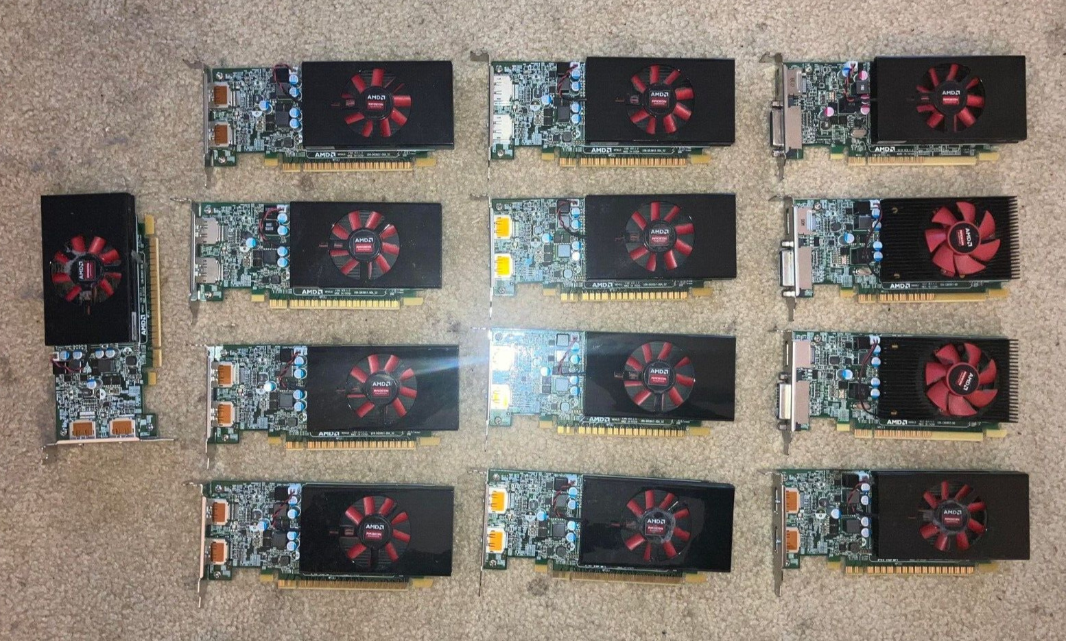 Lot of 13x AMD Graphics Video Cards Radeon (R7 450, R7 350, R5 430) Low Profile