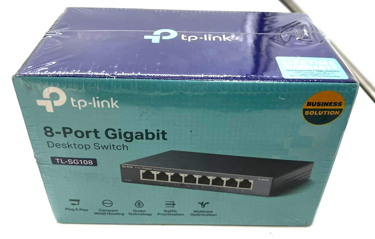 TP-Link 8-Port Gigabit Easy Smart PoE+ Switch TL-SG108PE - Factory Sealed