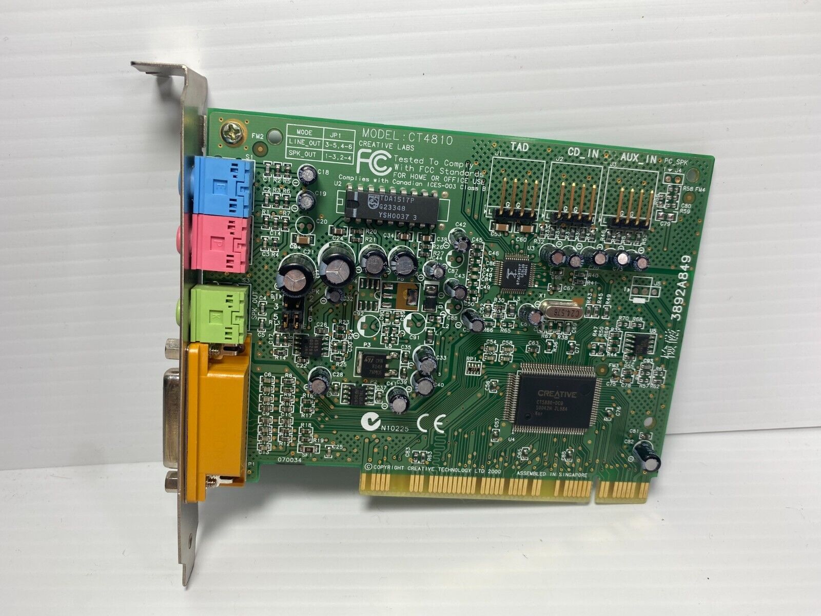 Soundblaster PCI 128 CT4810 Card Sound Blaster DOS compatible Basic Win98