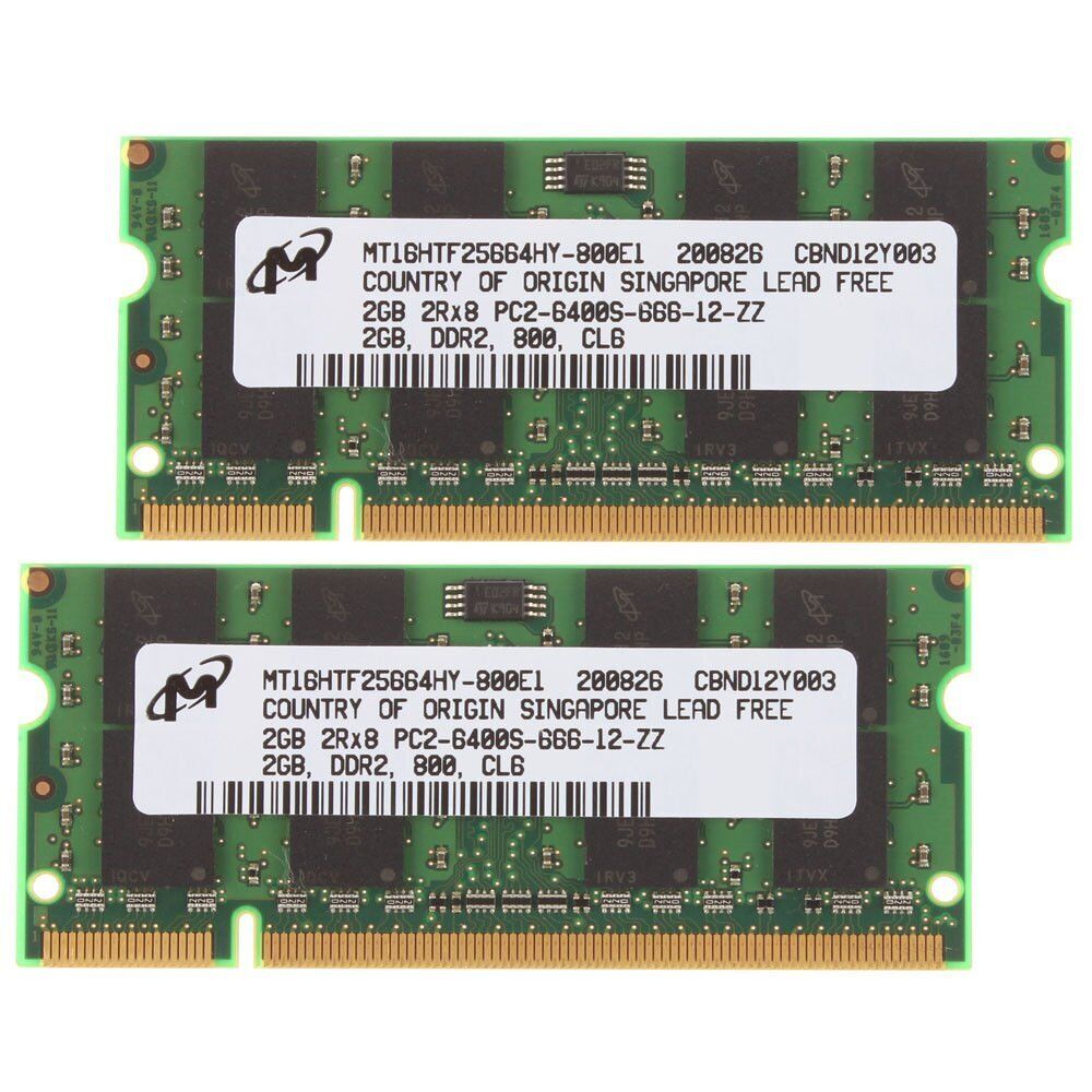 Micron 16GB 8GB 4GB 2GB DDR2 800Mhz PC2-6400S sodimm Laptop Memory SDRAM LOT AB