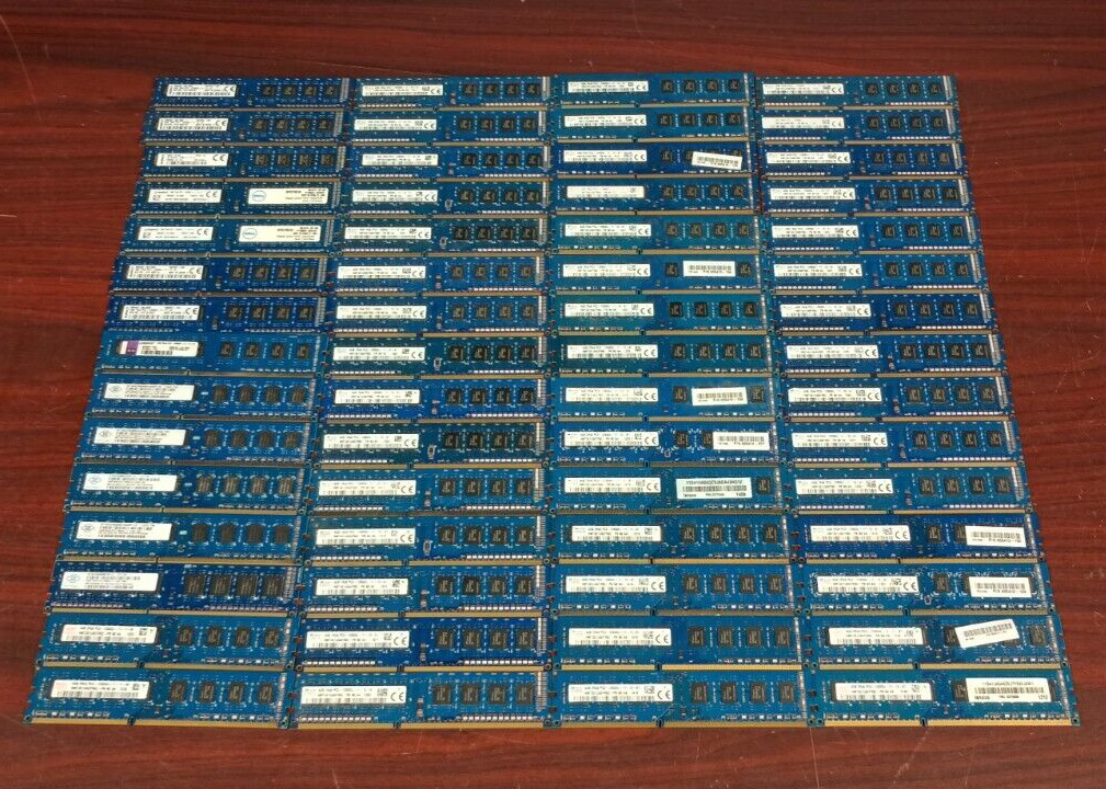 MIXED LOT OF 60) 4GB RAM PC3-12800U DDR3 Memory *See Photos* 240GB Total #95