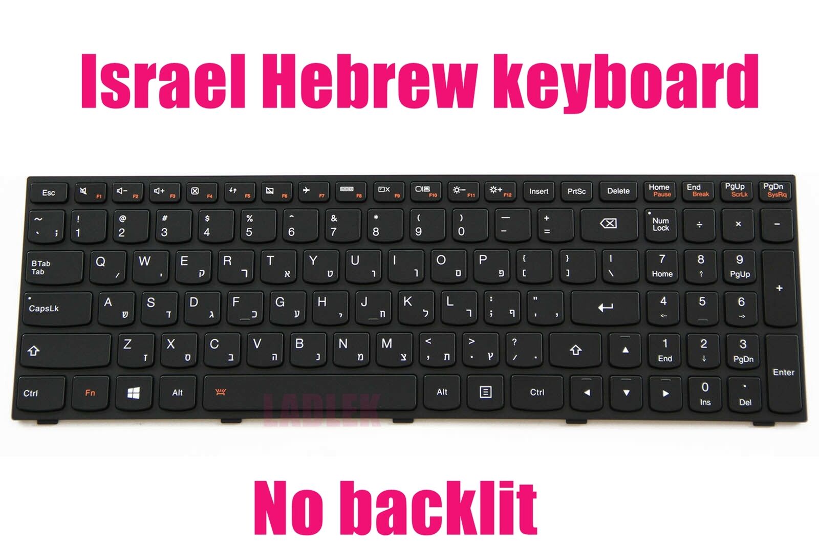 Hebrew keyboard for Lenovo G50-30/G50-45/G50-70/G50-80/B50-30/B50-70/Z50-70