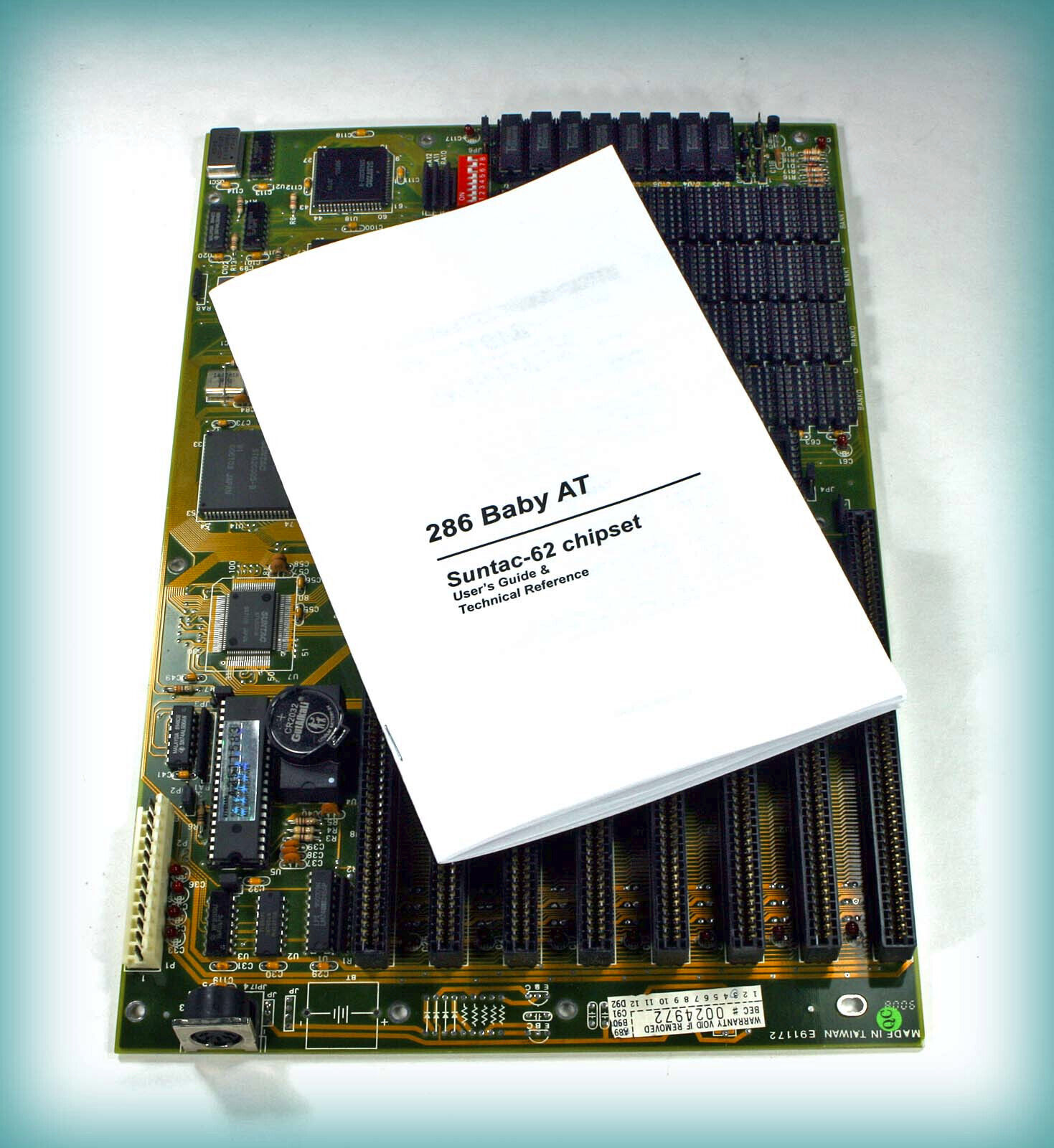 VERY RARE — MINT — 286 BABY AT — Suntac-62 chipset, FULL 34 page MANUAL — TESTED