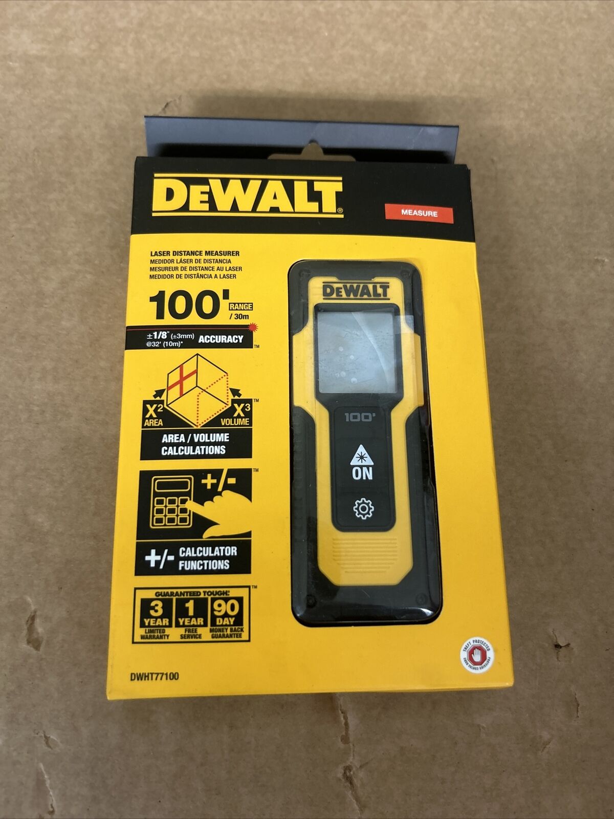 New Dewalt 100ft Laser Distance Measurer 100’/30 m DWHT77100