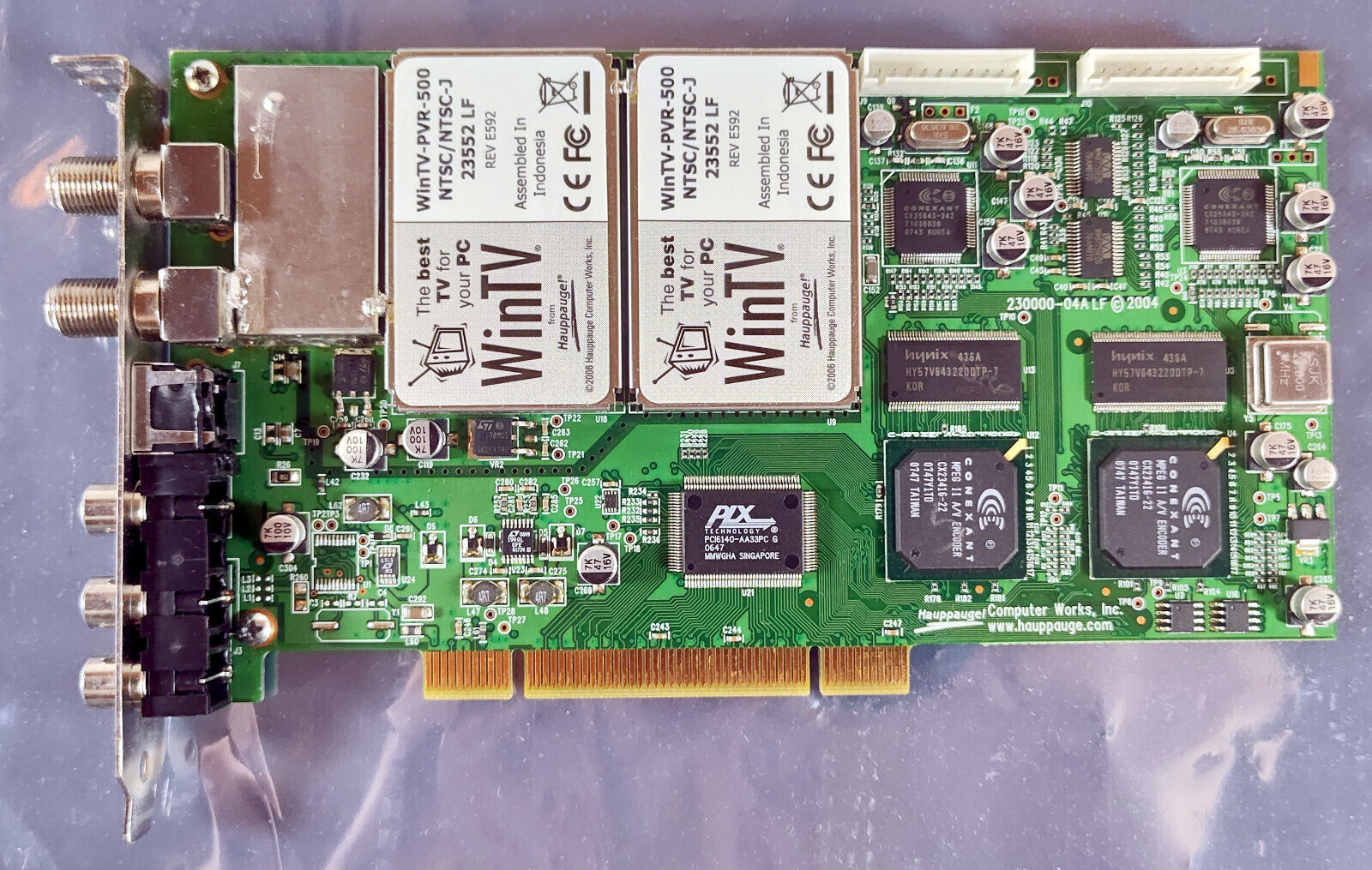 Hauppauge WinTV PVR-500 NTSC-J Windows PCI TV Dual Tuner Card ser#5007