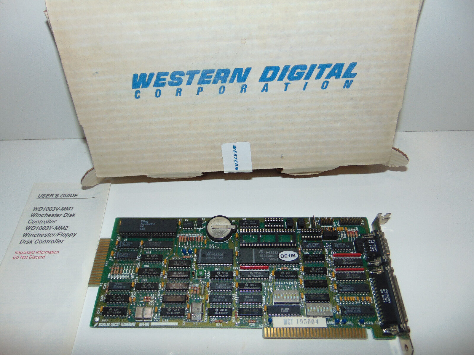 Western Digital 01-000258-000 Winchester Disk Controller Card * IN BOX *