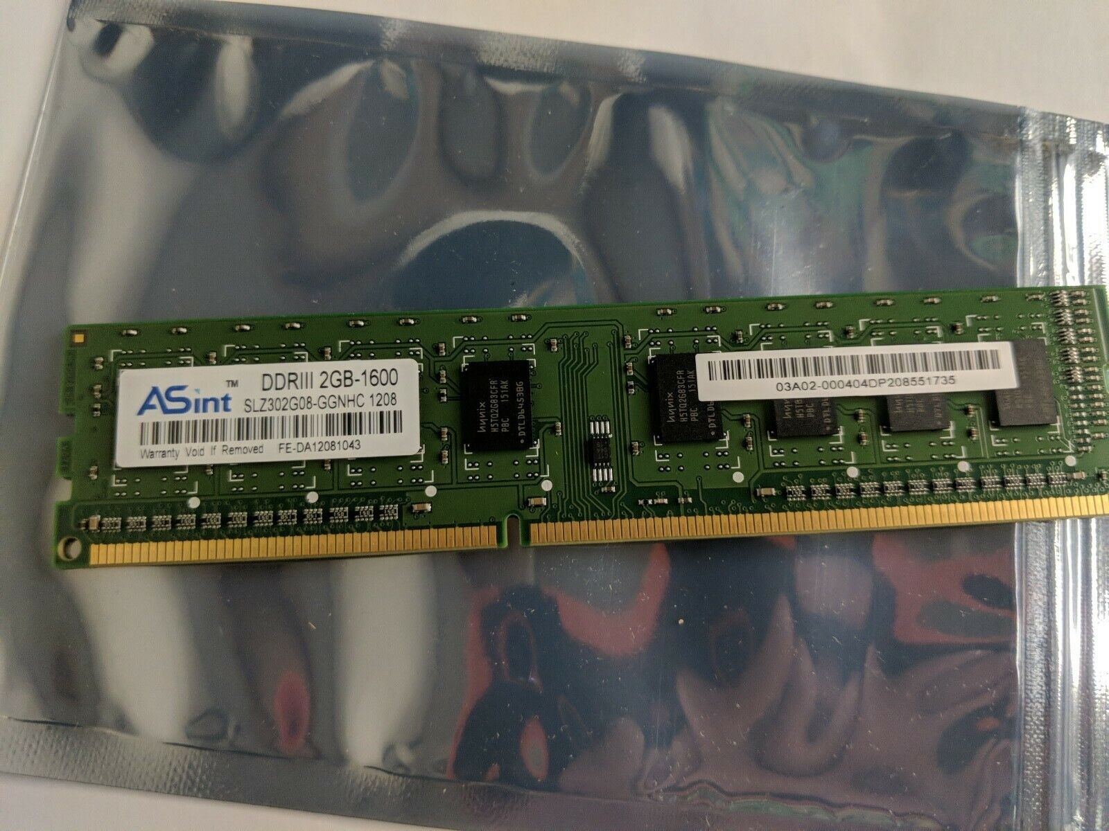 ASint DDR3 DDRIII 2GB-1600 SLZ302G08-GGNHC 1208 CH  RAM Desktop PC tested workin