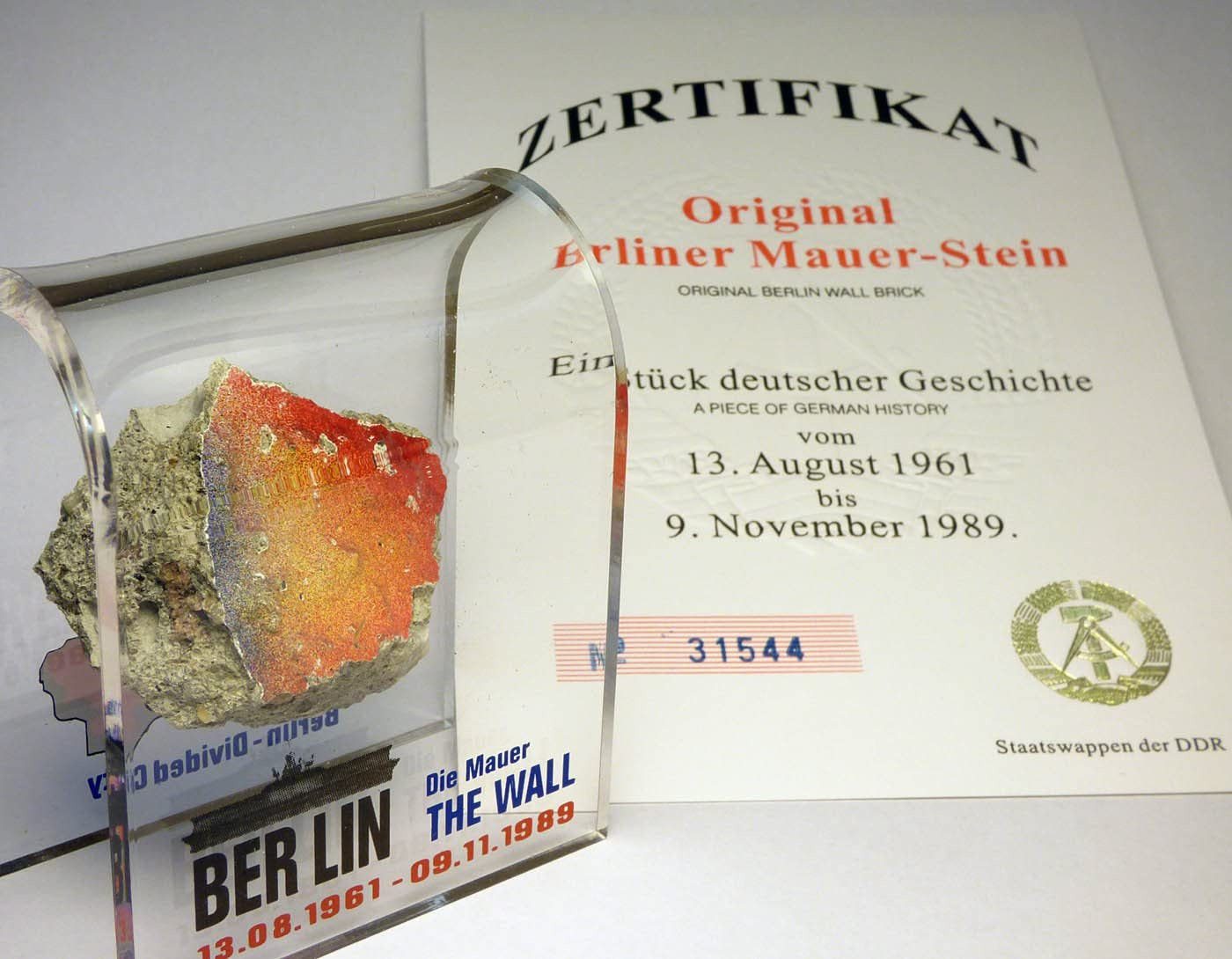 Original Piece of the Berlin Wall Authentic Souvenir from the Real Wall 3\