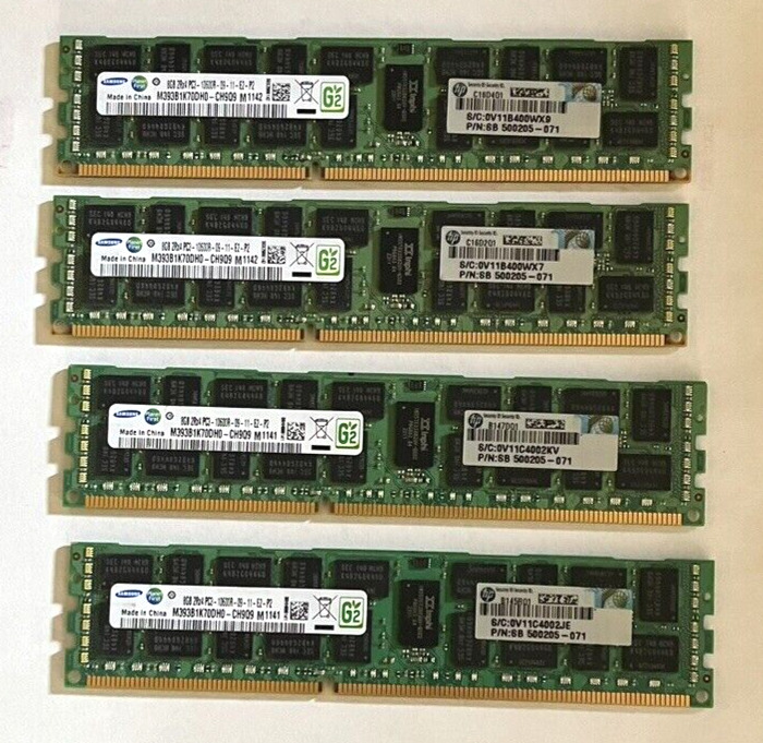 Samsung 4x PC3-10600 8 GB DDR3 SDRAM Memory (M393B1K70DH0-CH9Q9)