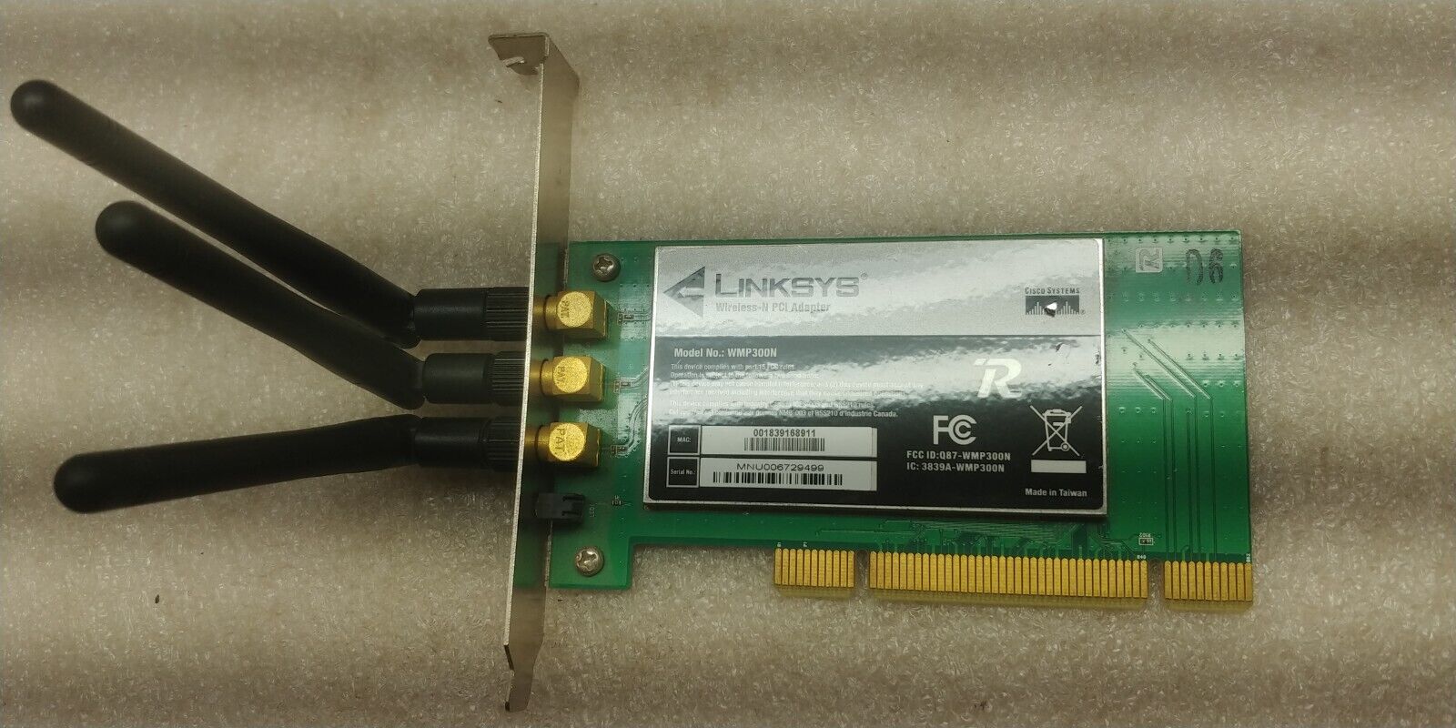 Linksys WMP300N Wireless-N PCI Adapter C5 GREAT CONDIITON 