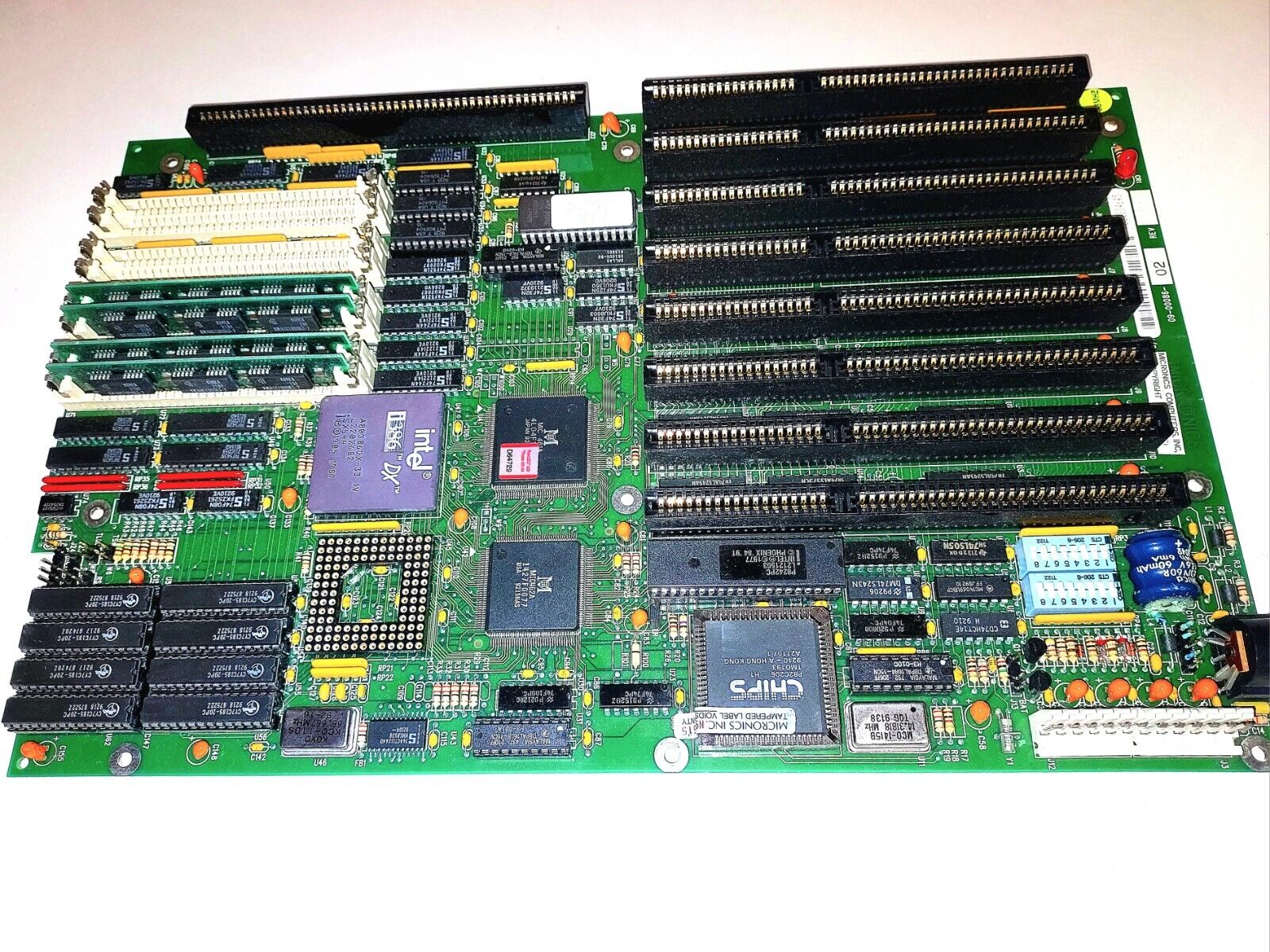 Micronics 09-00086 Rev E1 AT Motherboard 33mhz i386 DX Rare Vintage (Untested)