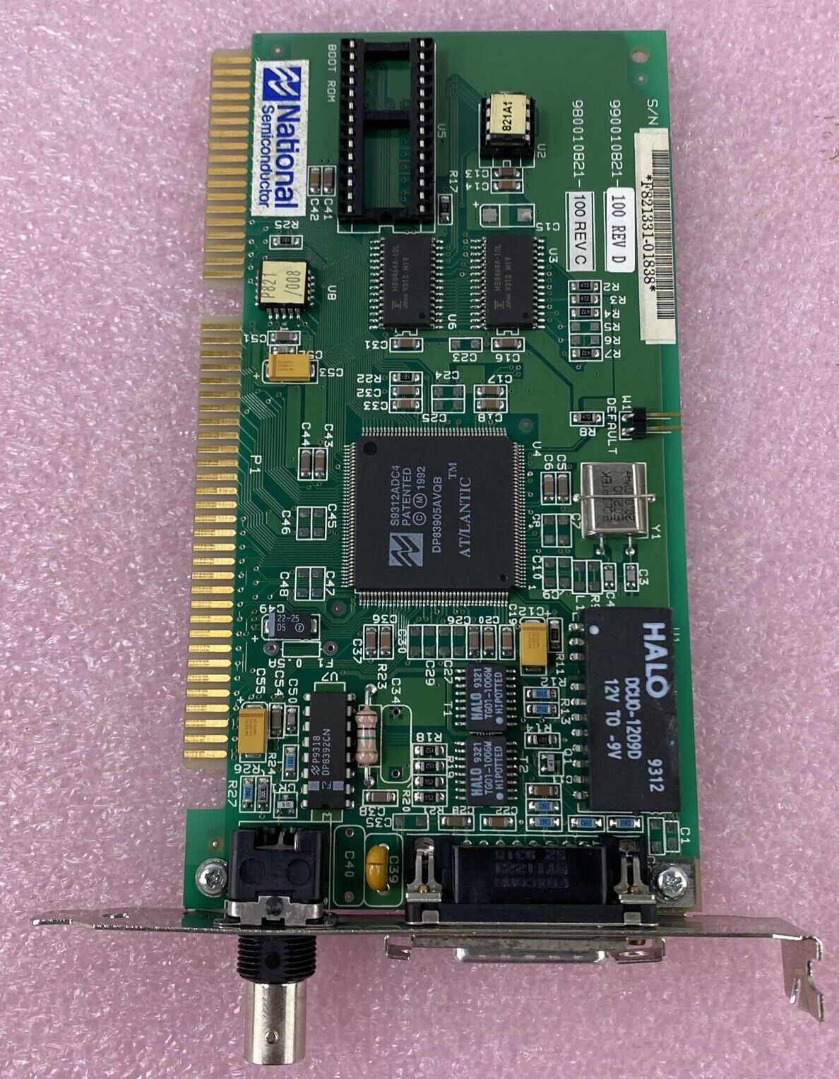 National Semiconductor 990010821-100 ISA Ethernet Adapter UNTESTED
