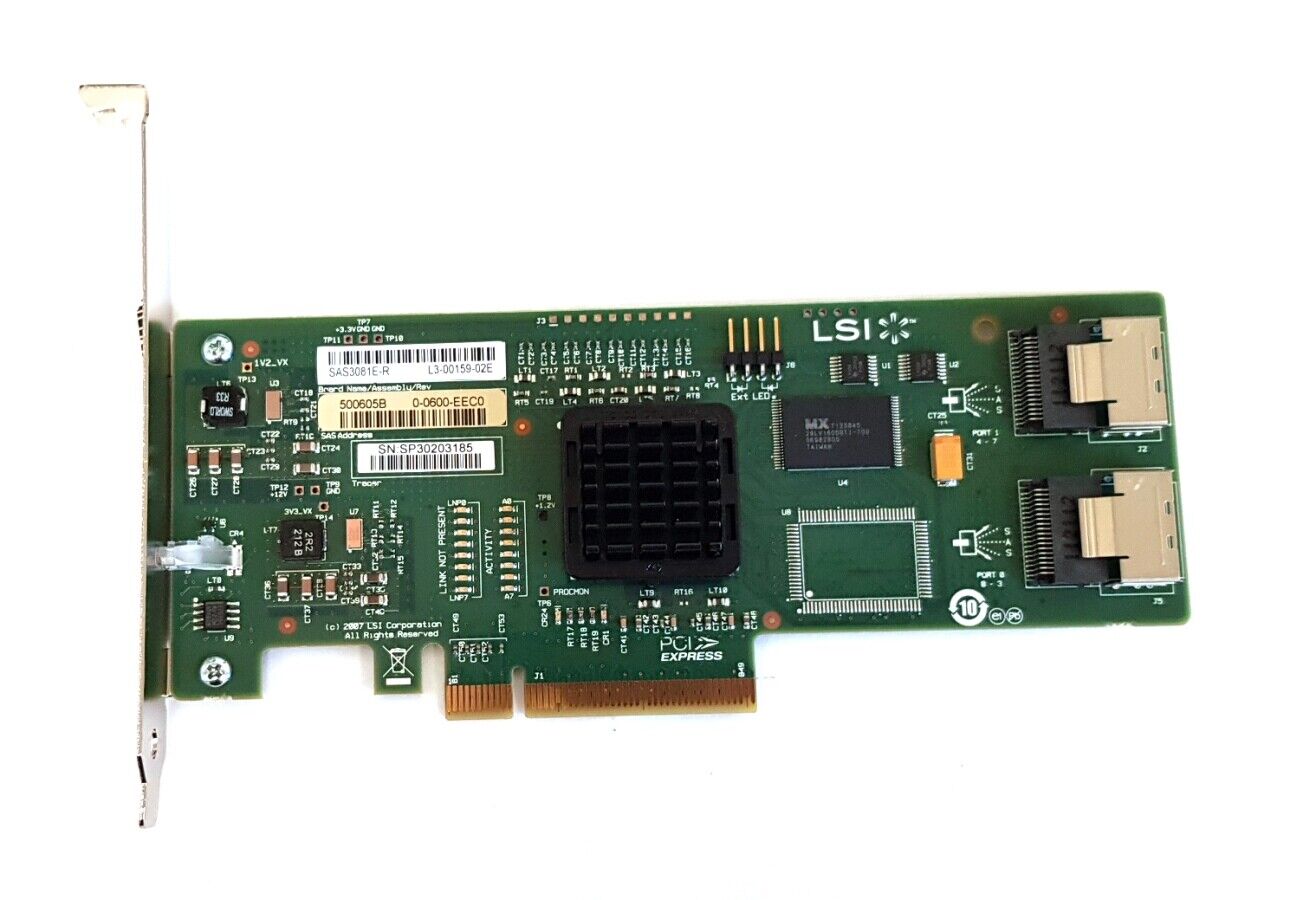 LSI PCI Express Controller RAID Card 500605B L3-00159-02E