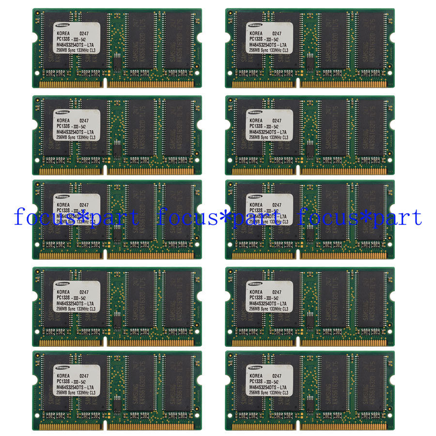 10pcs Lot Samsung 256MB PC133 144PIN NON-ECC SDRAM Memory RAM SO DIMM 3.3V