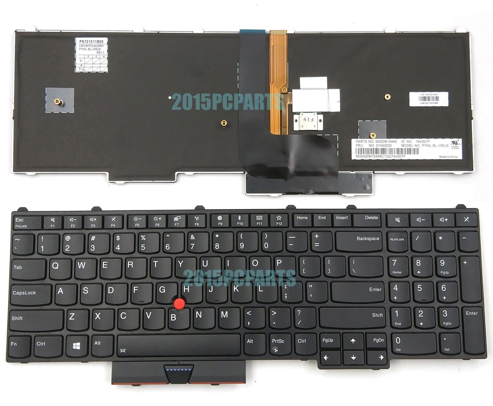 NEW Original Black Lenovo Thinkpad P71 20HK P71 20HL Keyboard US Backlit 01HW200