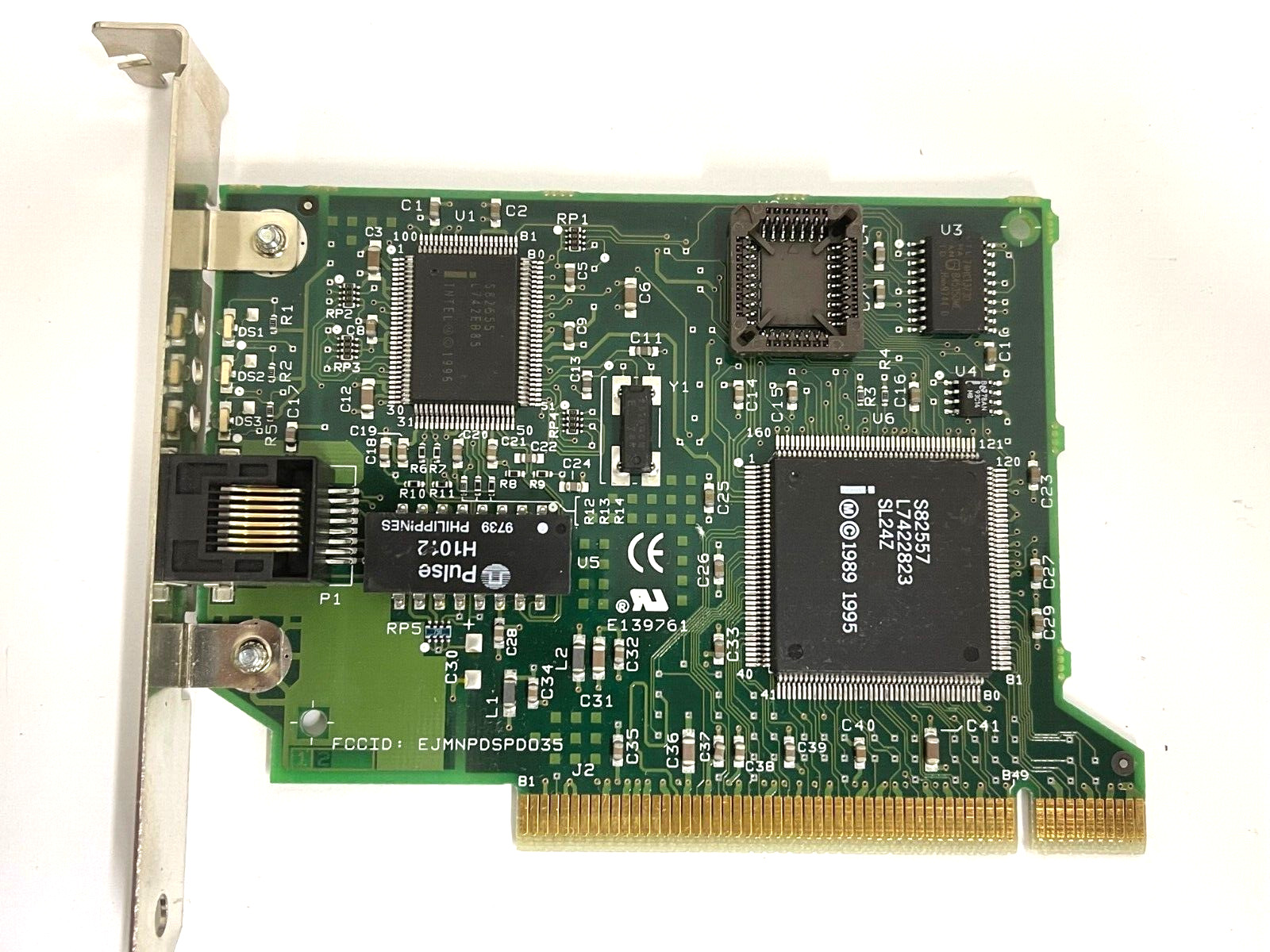 VINTAGE 1997 INTEL 10/100 PCI ETHERNET CARD FCC EJMNPDSPDO35 RJ45 LAN13
