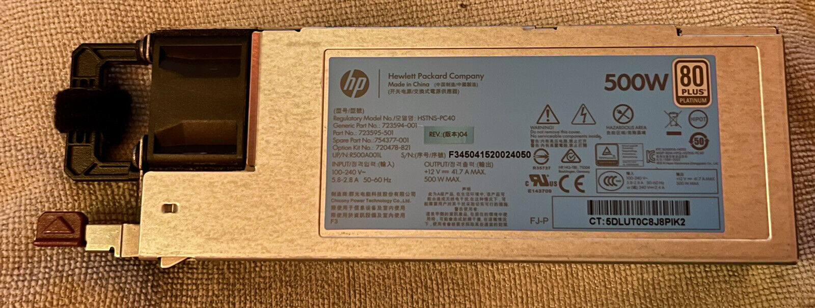 HP 500W Server Power Supply DL380 ML350T G9 723595-501 723594-001 720478-B21