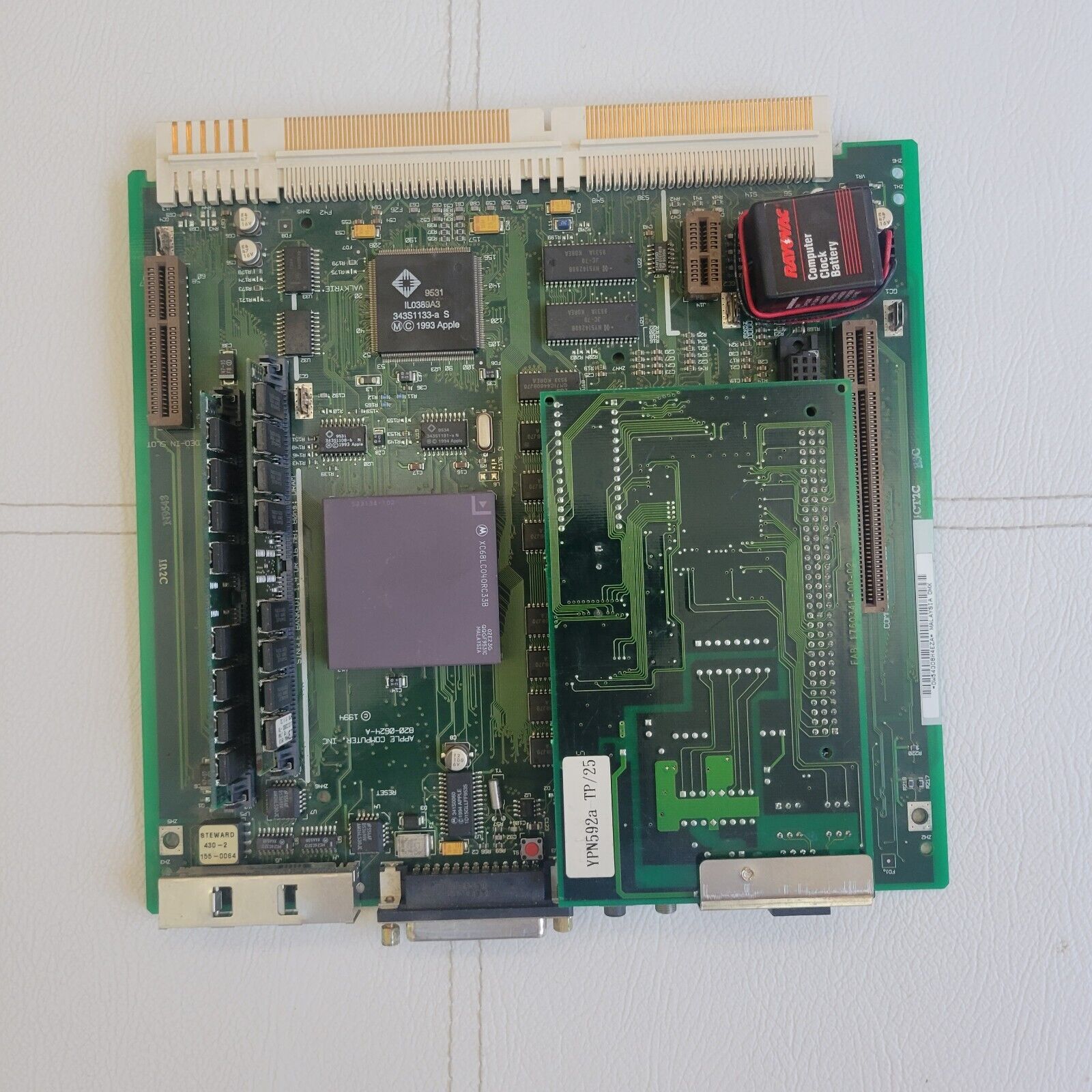 Apple Macintosh LC 580 Logic Motherboard Tested w/Ethernet Card Mac 820-0624-A
