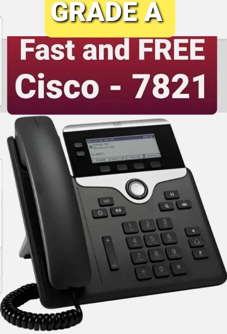 Cisco CP-7821 VOIP Phone | With Stand and Handset | Business IP Phone 7821